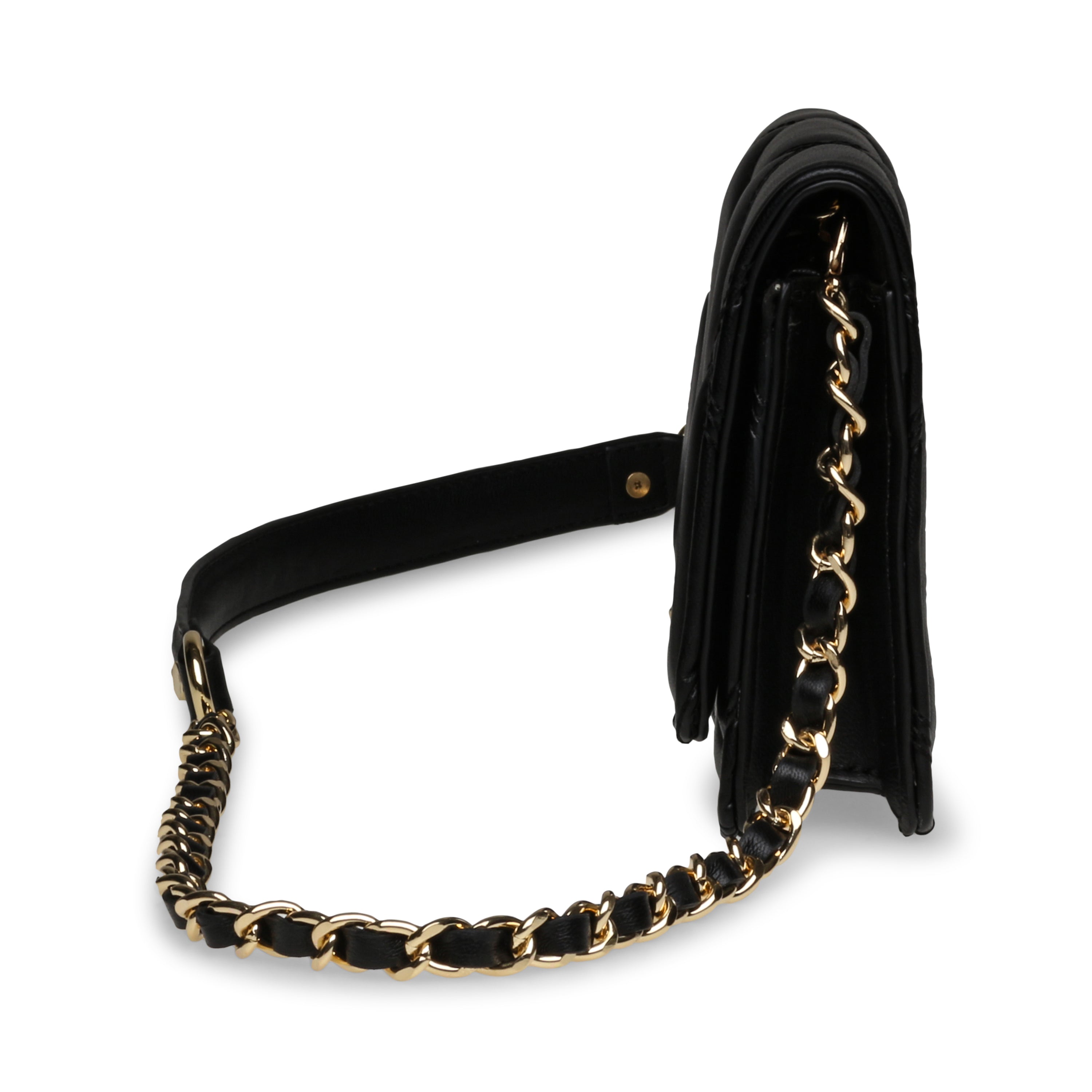 Steve Madden Bendue sac noir doré 19 cm zip