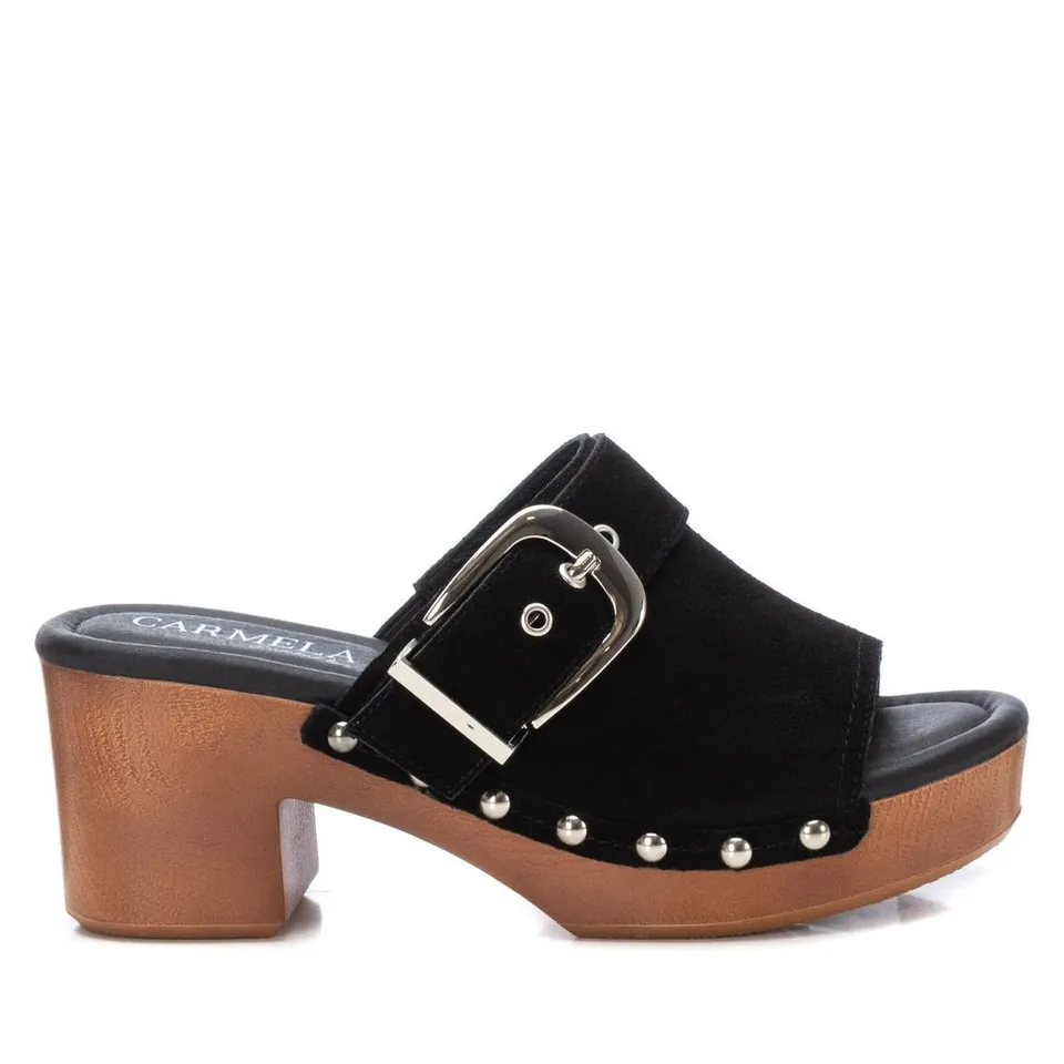 Carmela 16073603 sabot cuir noir talon 7 cm