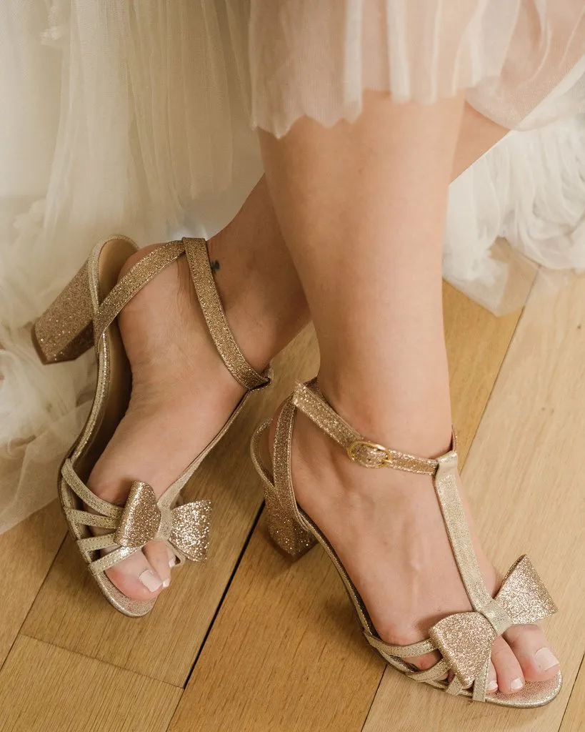 Dessine Moi Un Soulier Chloé sandales paillettes champagne irisé