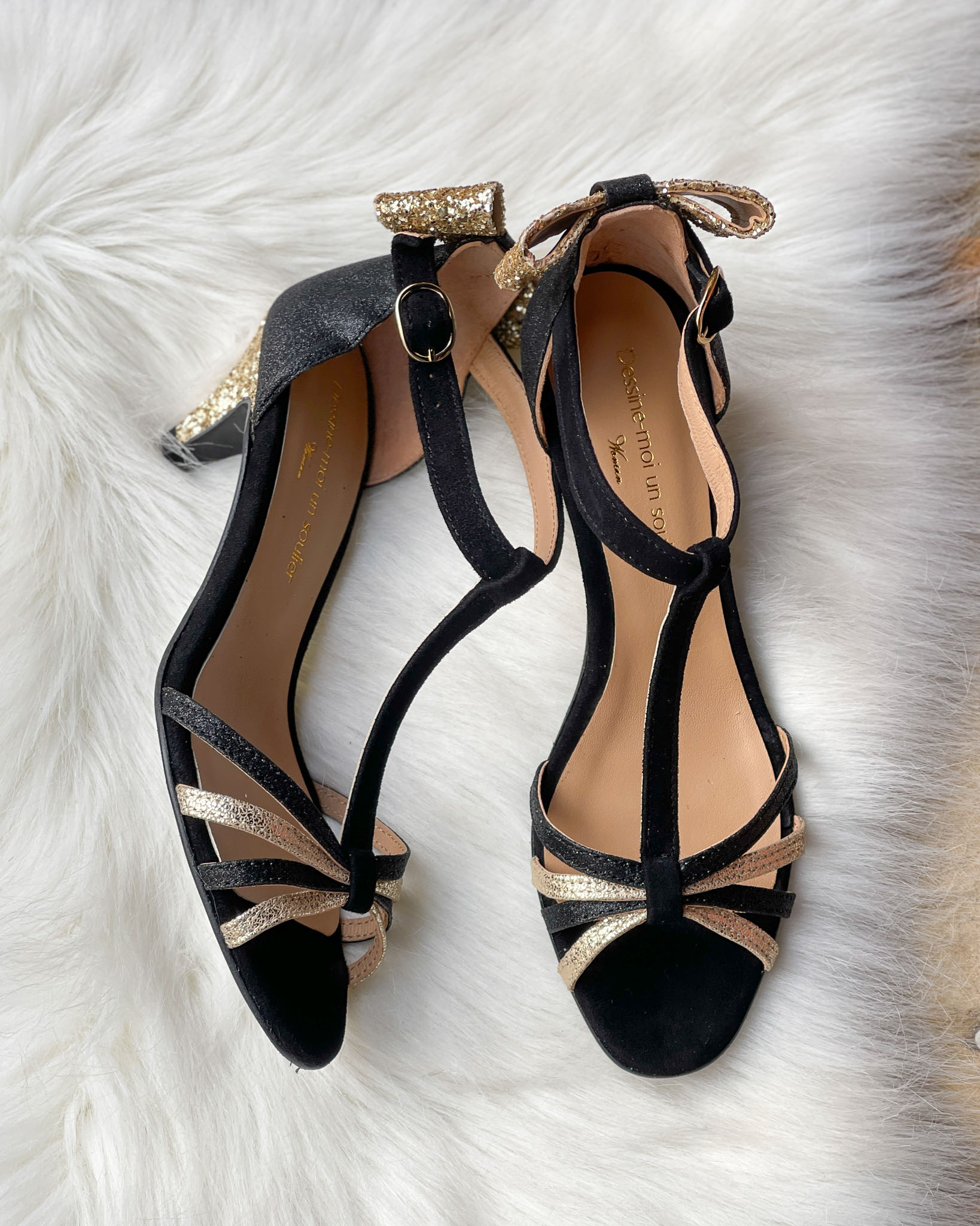 Dessine Moi Un Soulier Chloé sandale irisé noir champagne