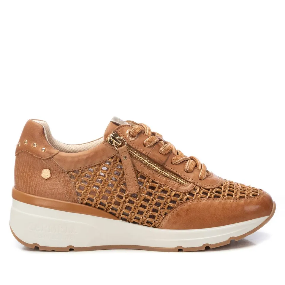 Carmela 16232601 basket camel cuir lacets + zip