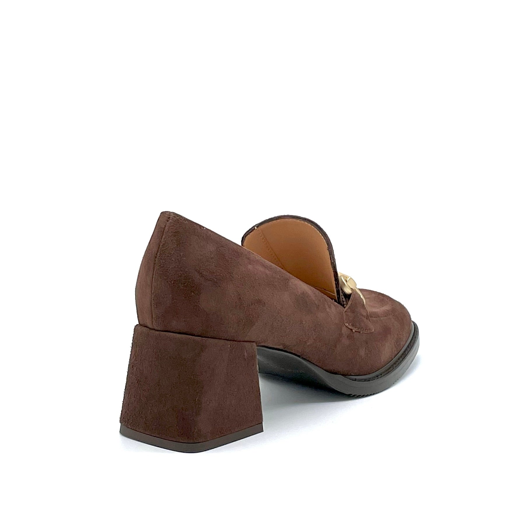 ELATA 52540 mocassins daim marron mors doré