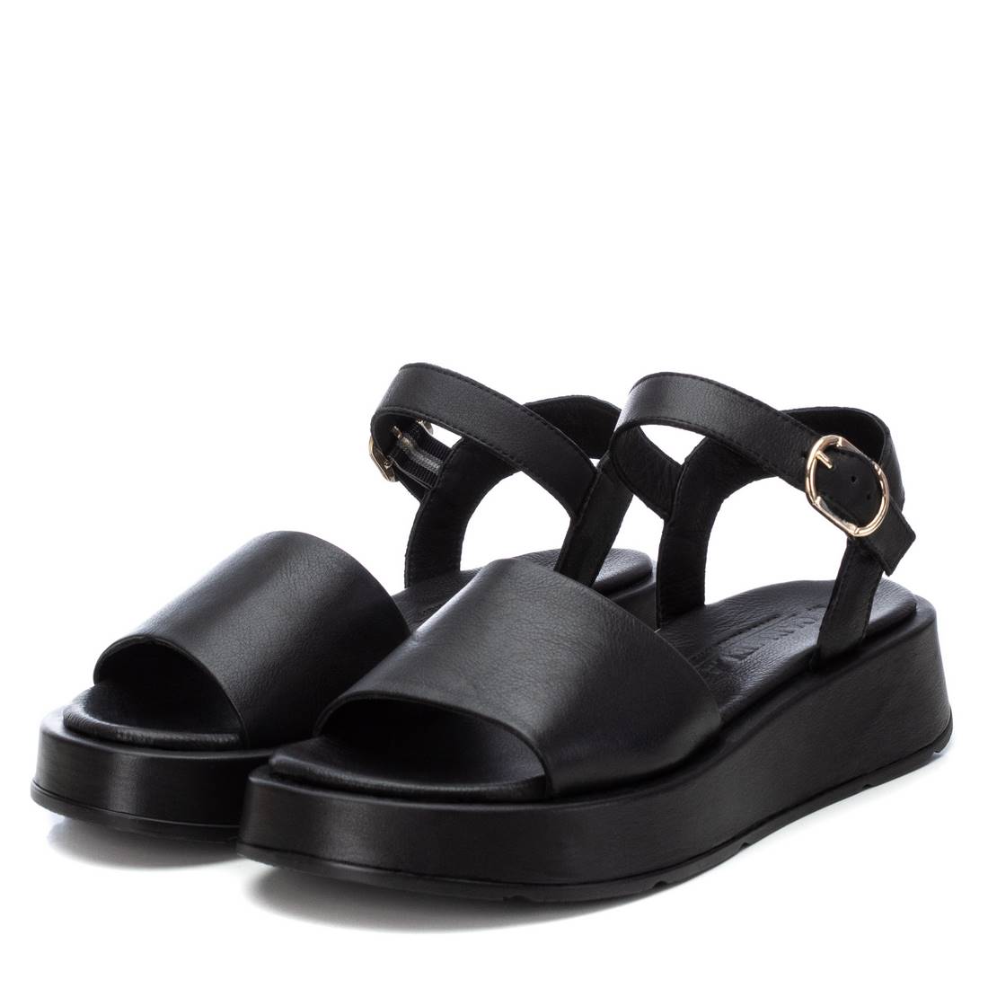 Carmela 16077507 sandale cuir noir plateforme 4 cm