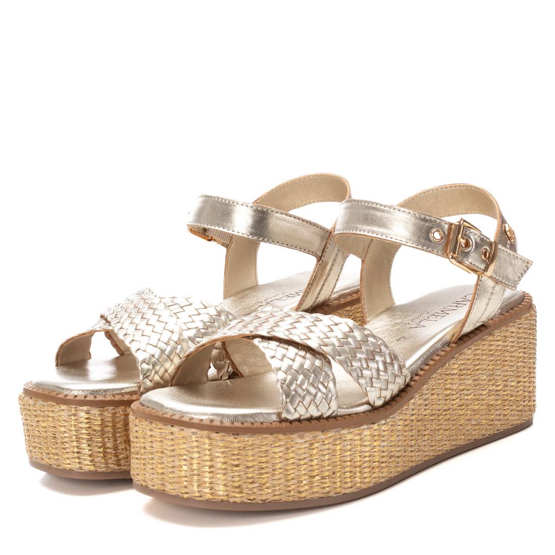 Carmela 16236103 sandale compensée cuir doré