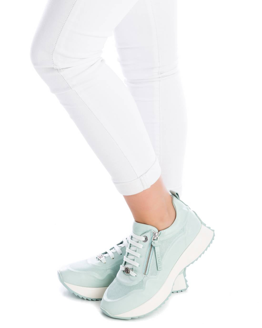 Carmela 16067004 basket cuir vert zip pointure 35-41