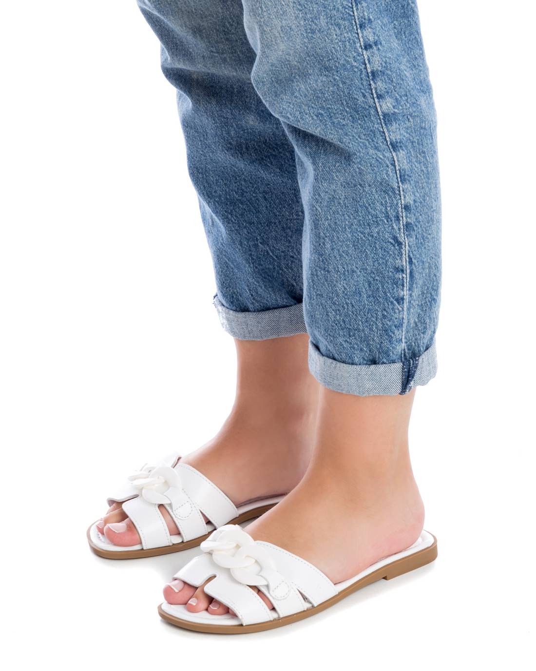 Carmela 160543 16054305 sandales cuir blanc plates