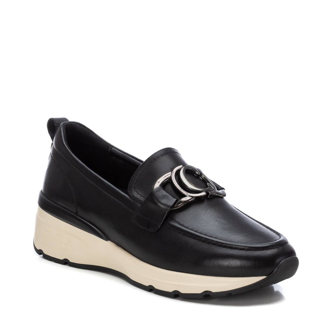 Carmela 16182201 mocassins femme noir cuir véritable