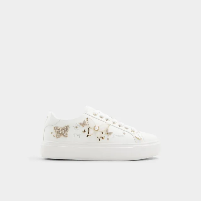 ALDO Pearlwing baskets cuir blanc papillons pointure 38
