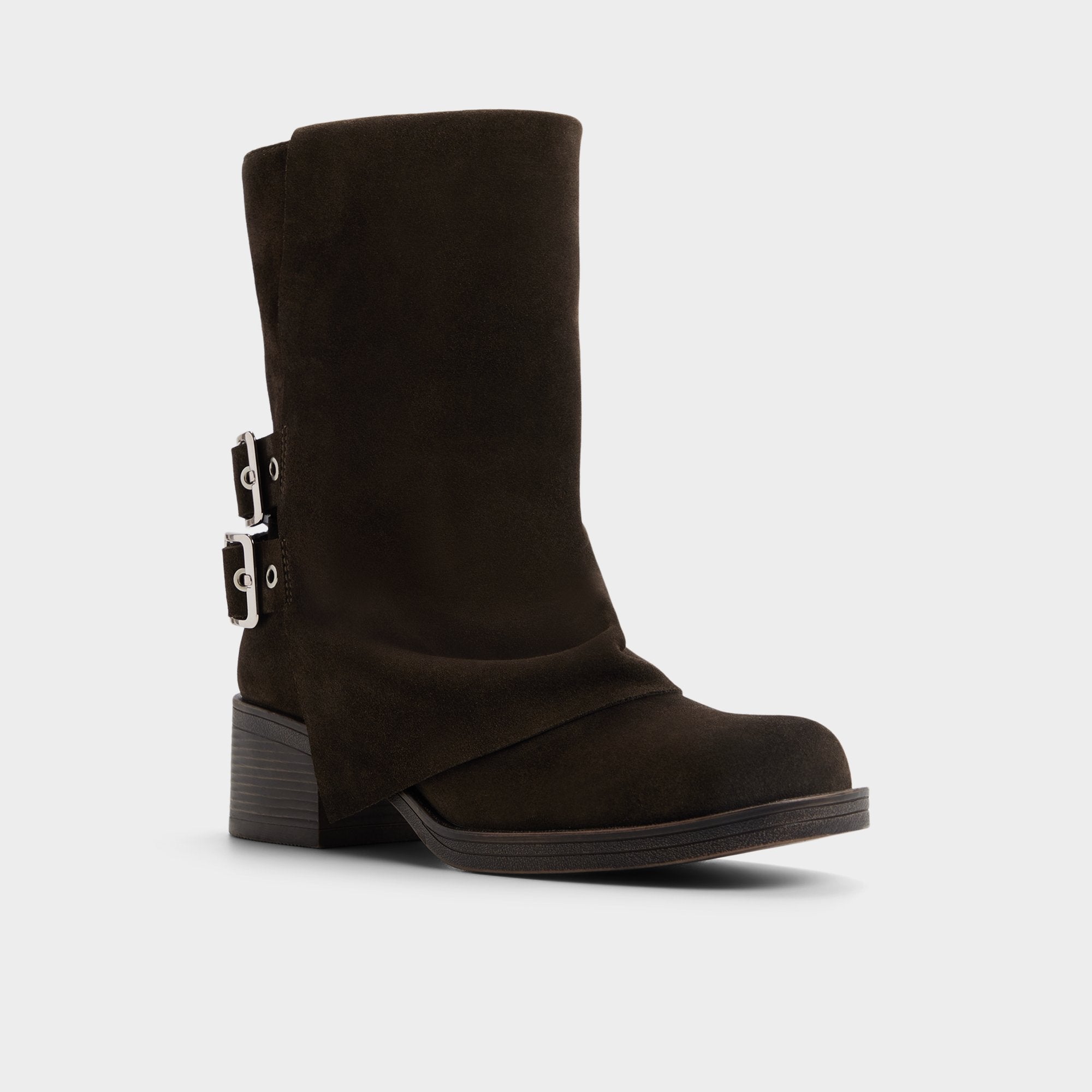 Aldo Bitse bottine suède boucle talon bloc