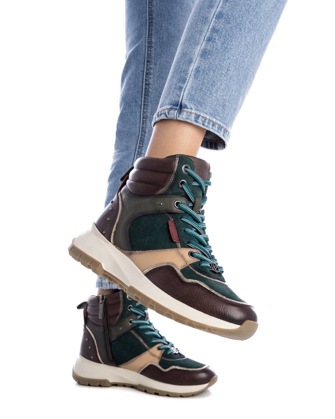 Carmela 16182905 bottine cuir vert zip plate