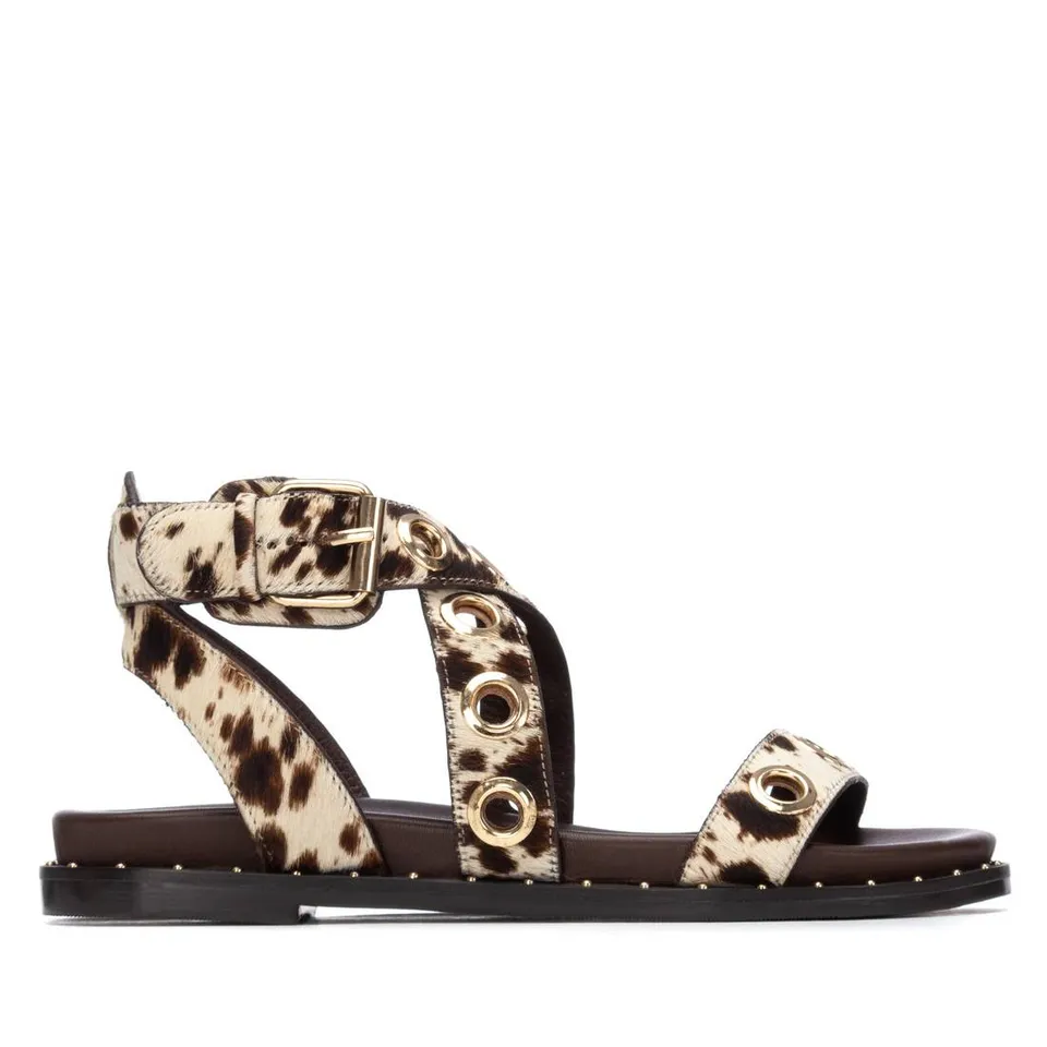 Carmela 16238907 sandales cuir femme imprimé plat