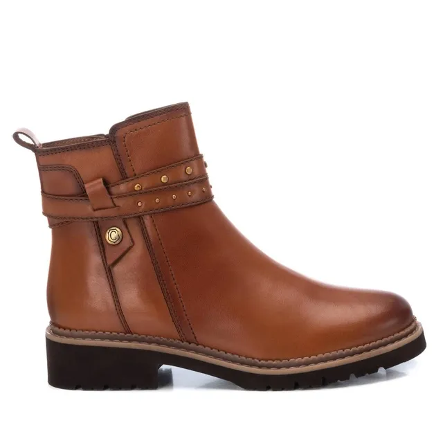 Carmela 16171902 bottine cuir marron zip plate