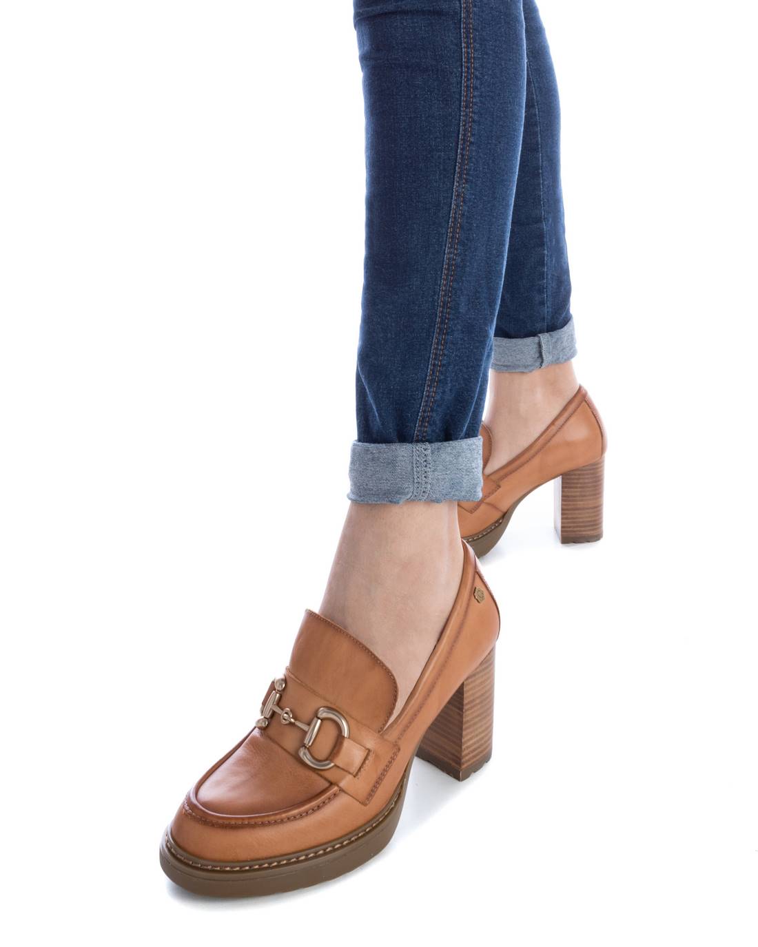Carmela 16113402 mocassins cuir marron talon 8 cm