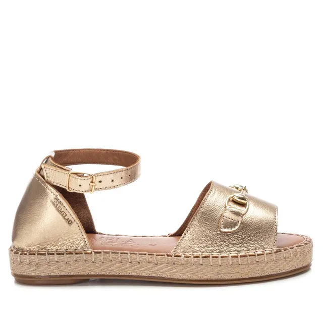 Carmela 16075401 sandale plate cuir dore