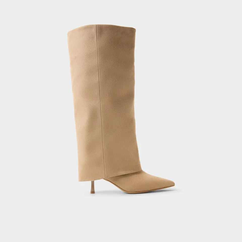 ALDO Aseader-WC bottes genou suède beige talon fin