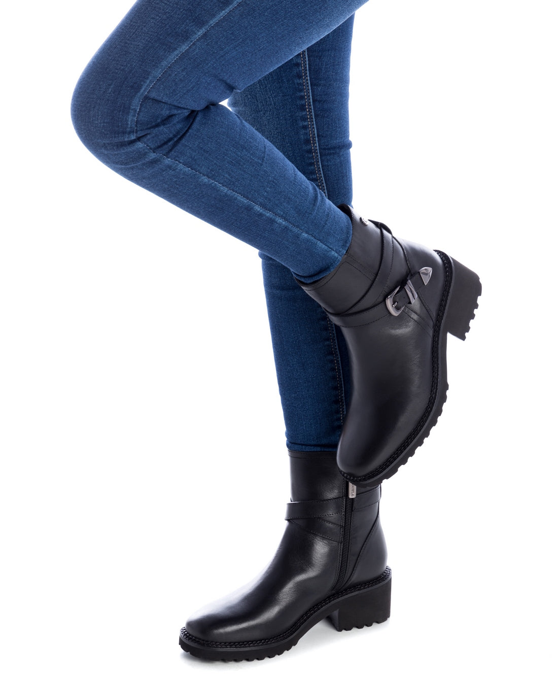 Carmela 16003701 bottines motardes noires cuir