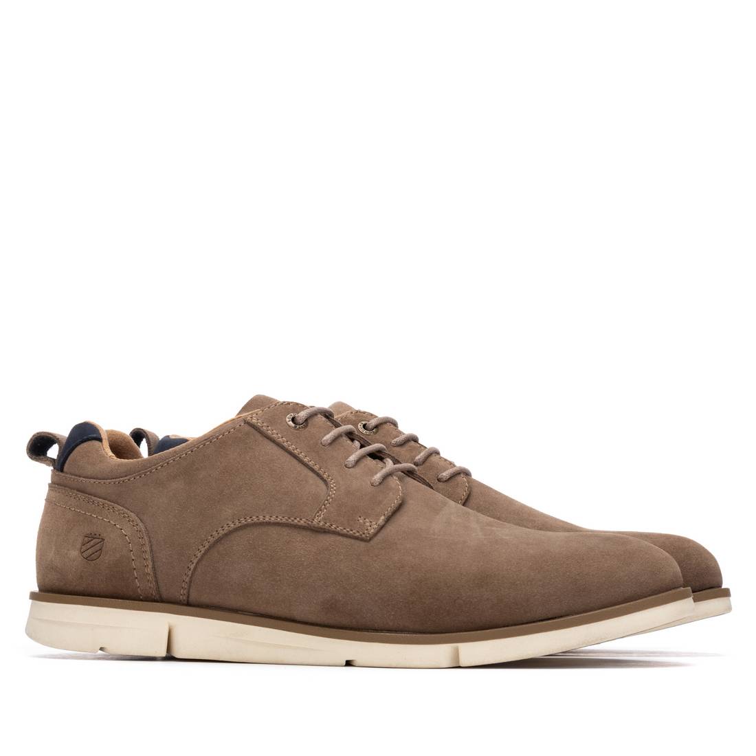 Carmela 16390103 derby homme taupe cuir suède