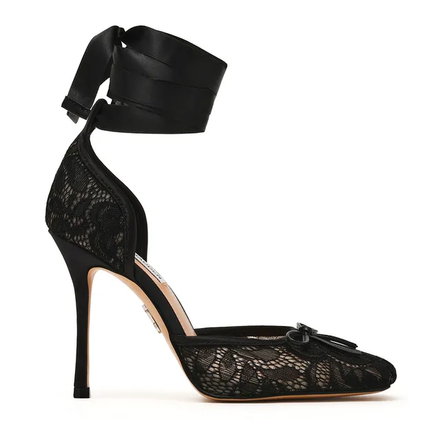Steve Madden Larina escarpin noir dentelle talon 10 cm