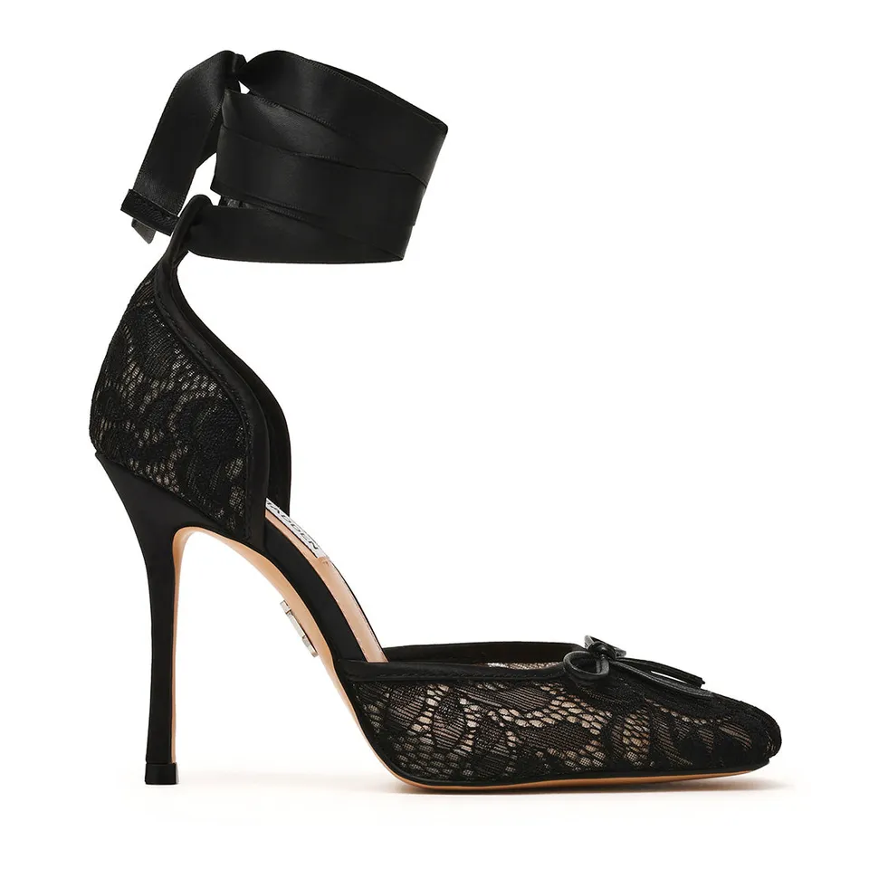 Steve Madden Larina escarpin noir dentelle talon 10 cm