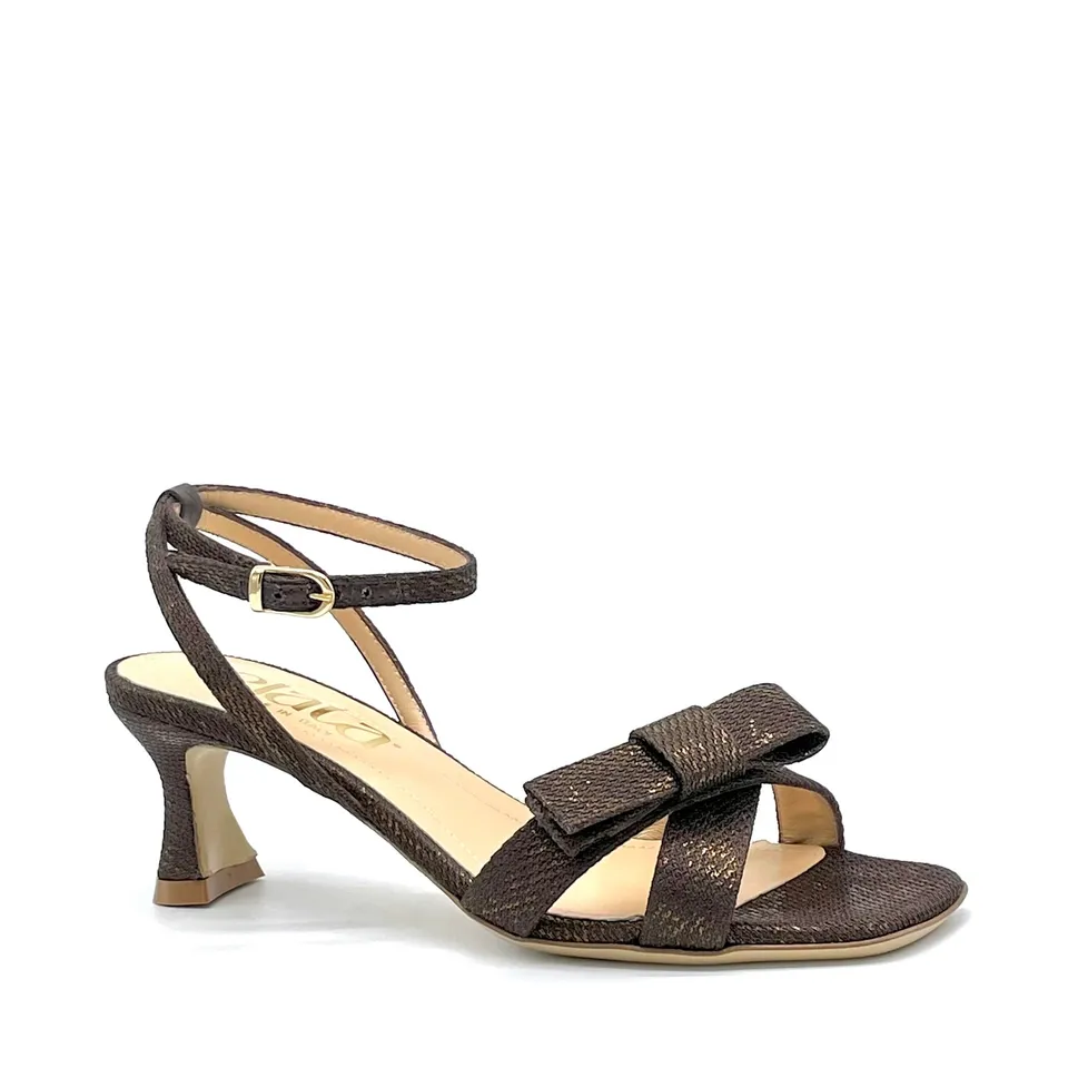 Elata 16110 sandales laminé marron talon 5,5 cm