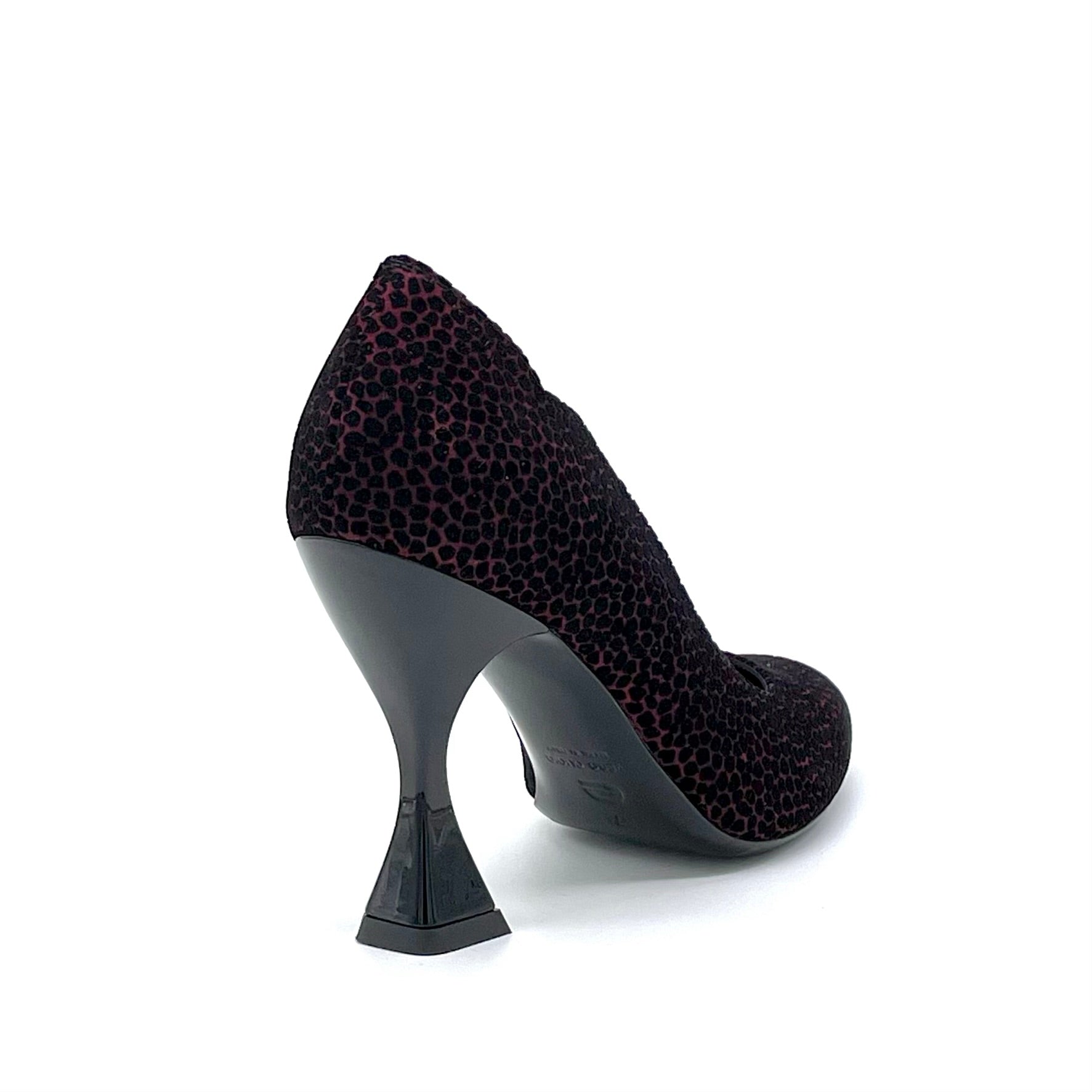 Elata 53519 escarpins daim noir bordeaux talon 9,5 cm