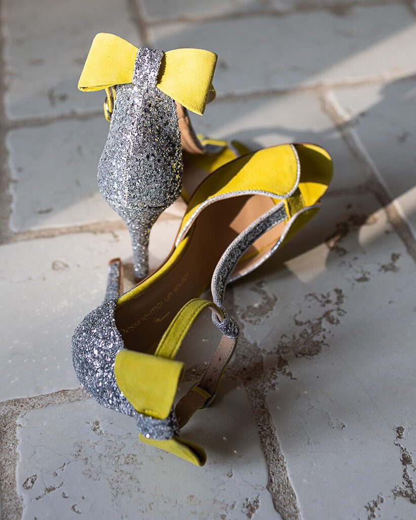 Dessine Moi Un Soulier Charlotte high sandale velours jaune 36