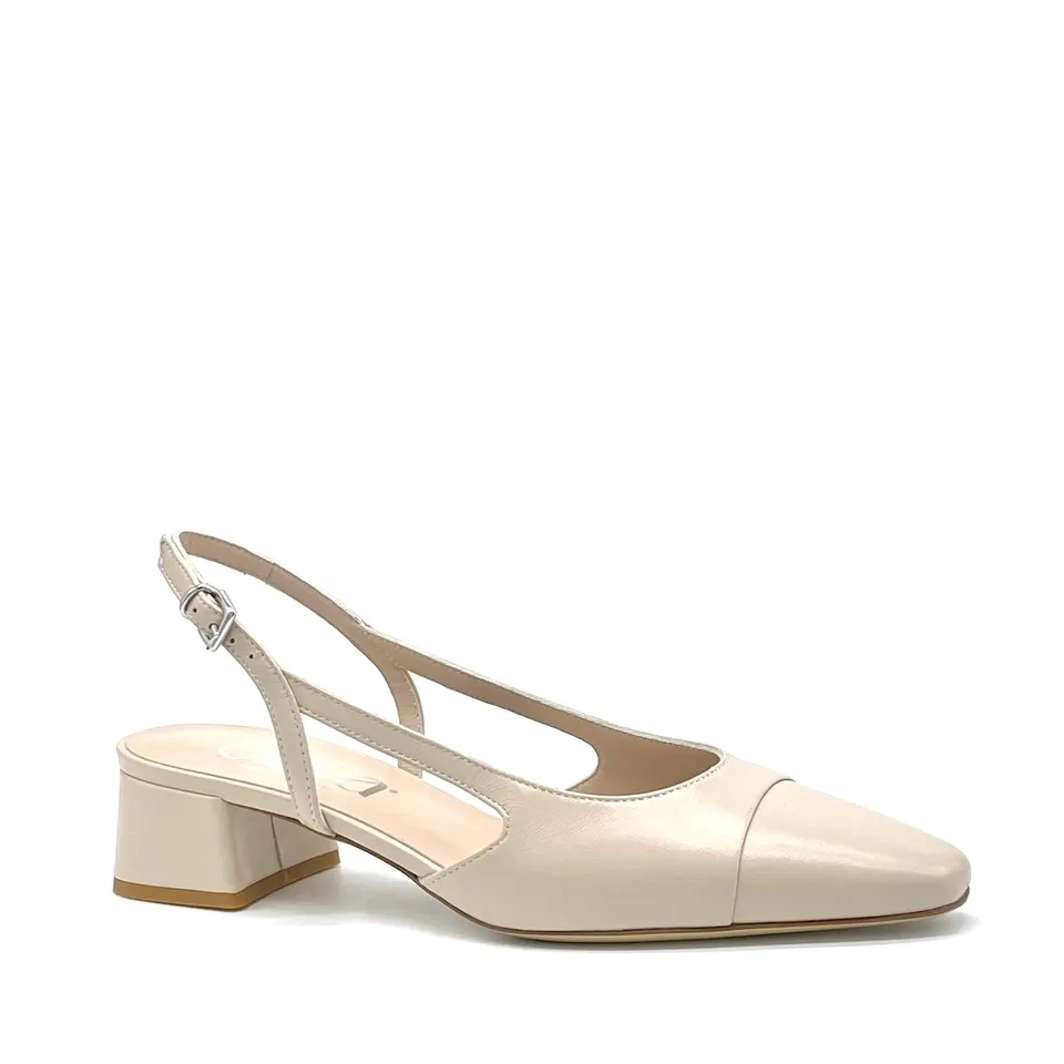 ELATA 16164 slingback cuir sable talon 3,5 cm