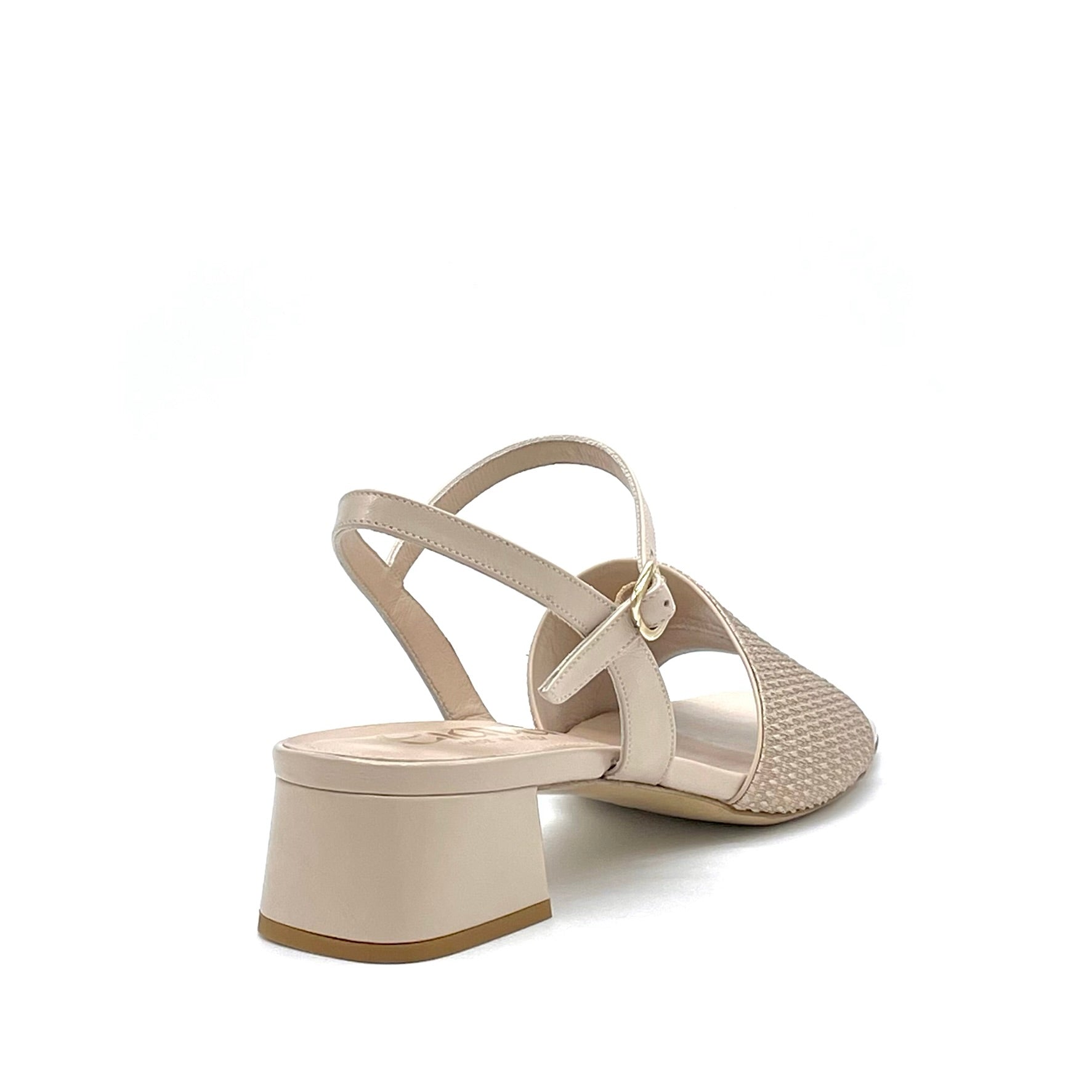 ELATA 15156 sandale laminée sable talon 3,5 cm