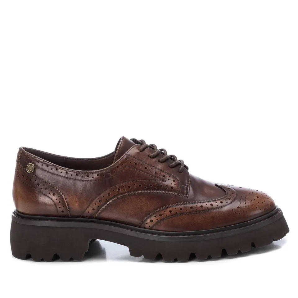 Carmela 16195302 derbies marron cuir plat