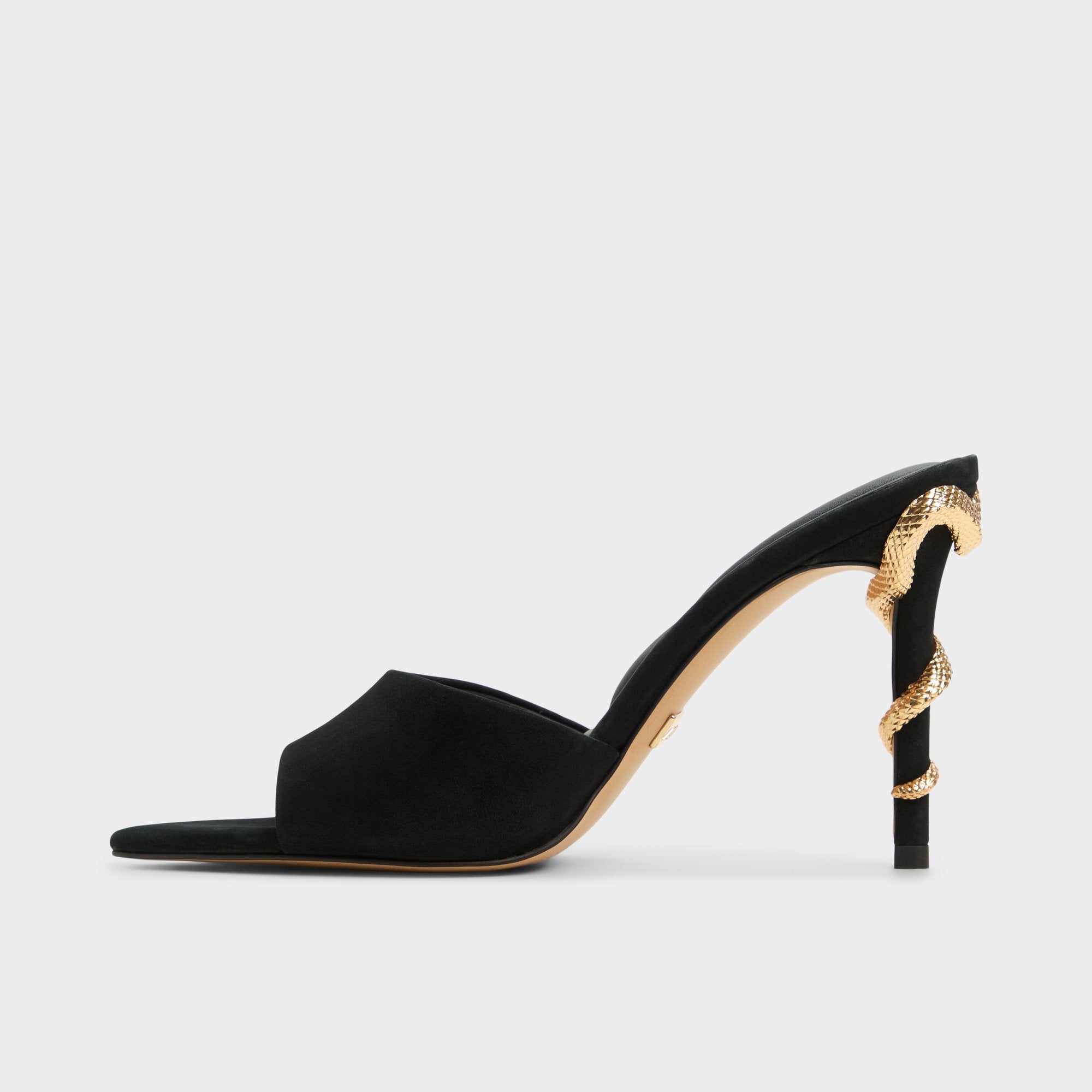 ALDO Seashella escarpins noir suède serpent