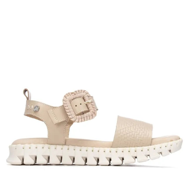 Carmela 16326602 sandales femme cuir beige plates