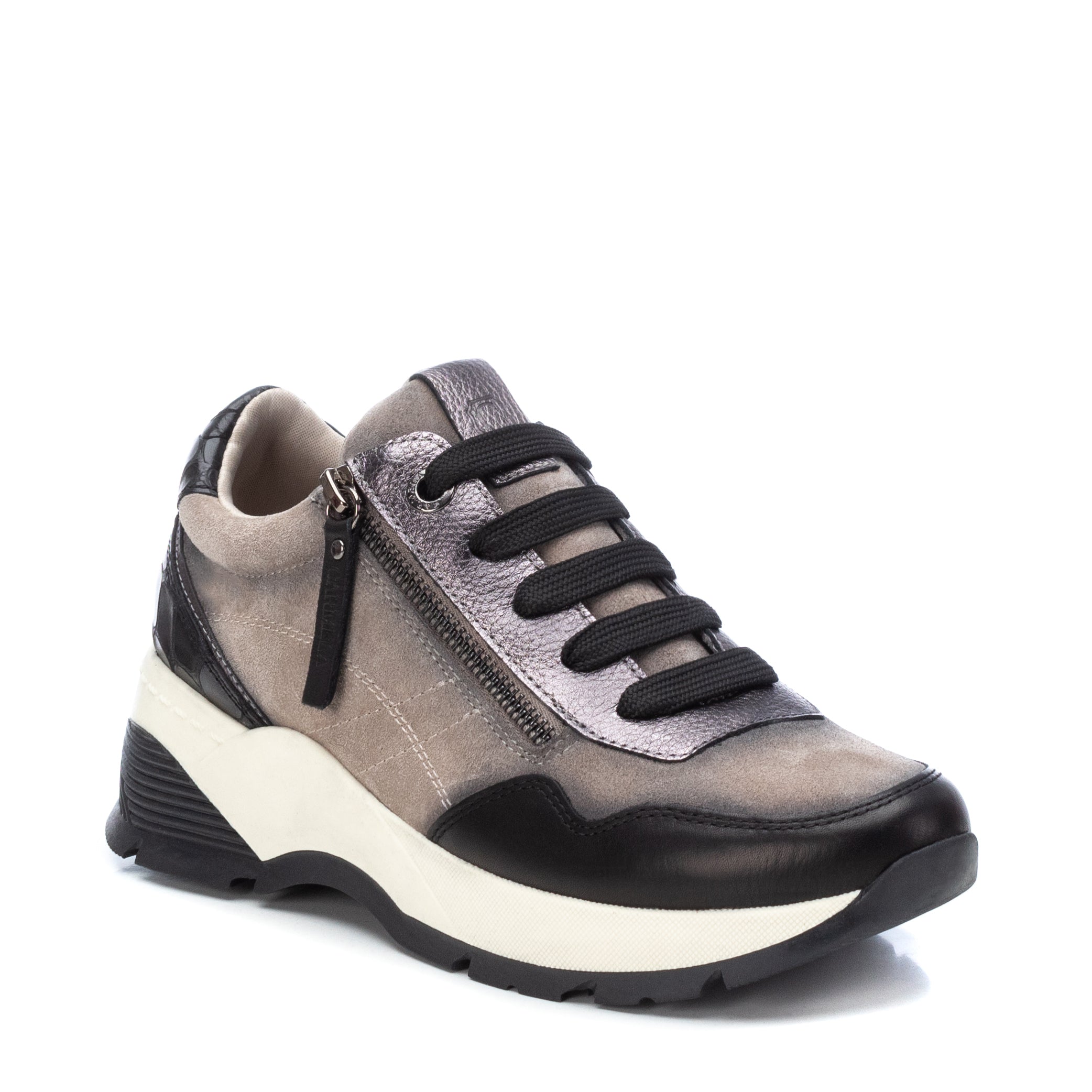 Carmela 16019502 sneaker cuir blanc zip plateforme 35-42