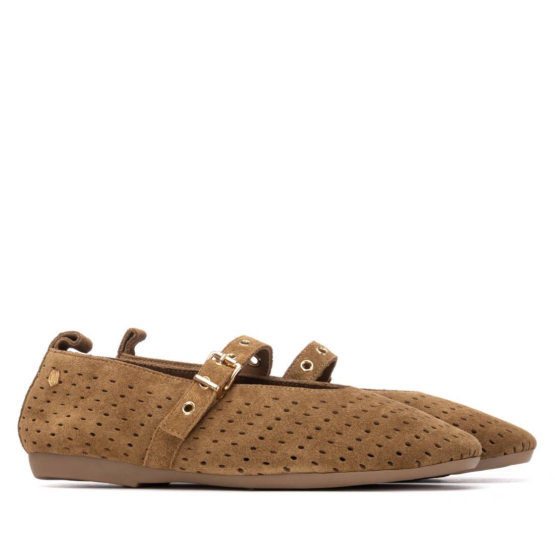 Carmela 16314201 ballerines femme camel cuir ajouré