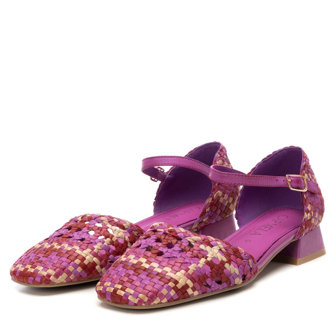 Carmela 16218704 ballerine cuir lila tressée