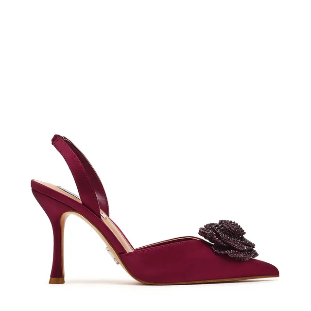 Steve Madden Lysandra sandales bordeaux satin talon 10 cm