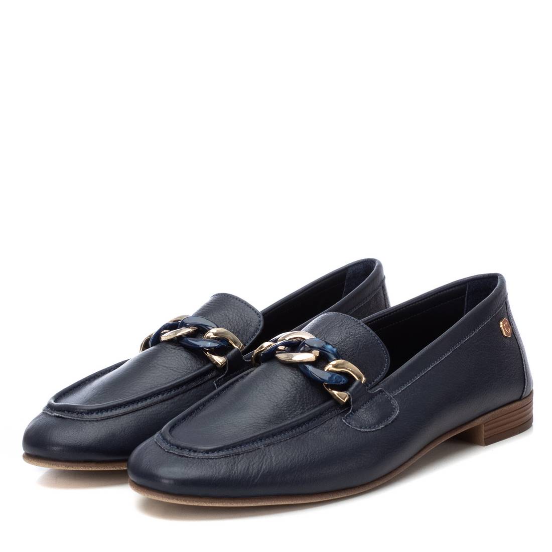 Carmela 16156105 mocassin cuir bleu femme plat