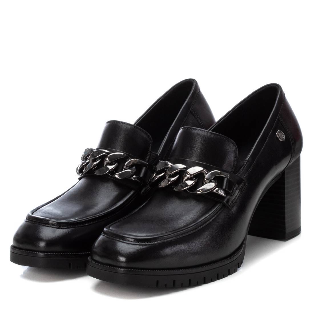 Carmela 16180301 mocassins noirs cuir talon 8 cm