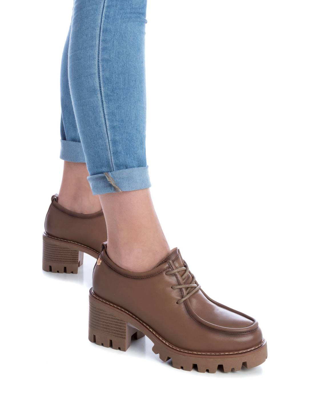 Carmela 16099703 derbie femme marron cuir talon 7cm