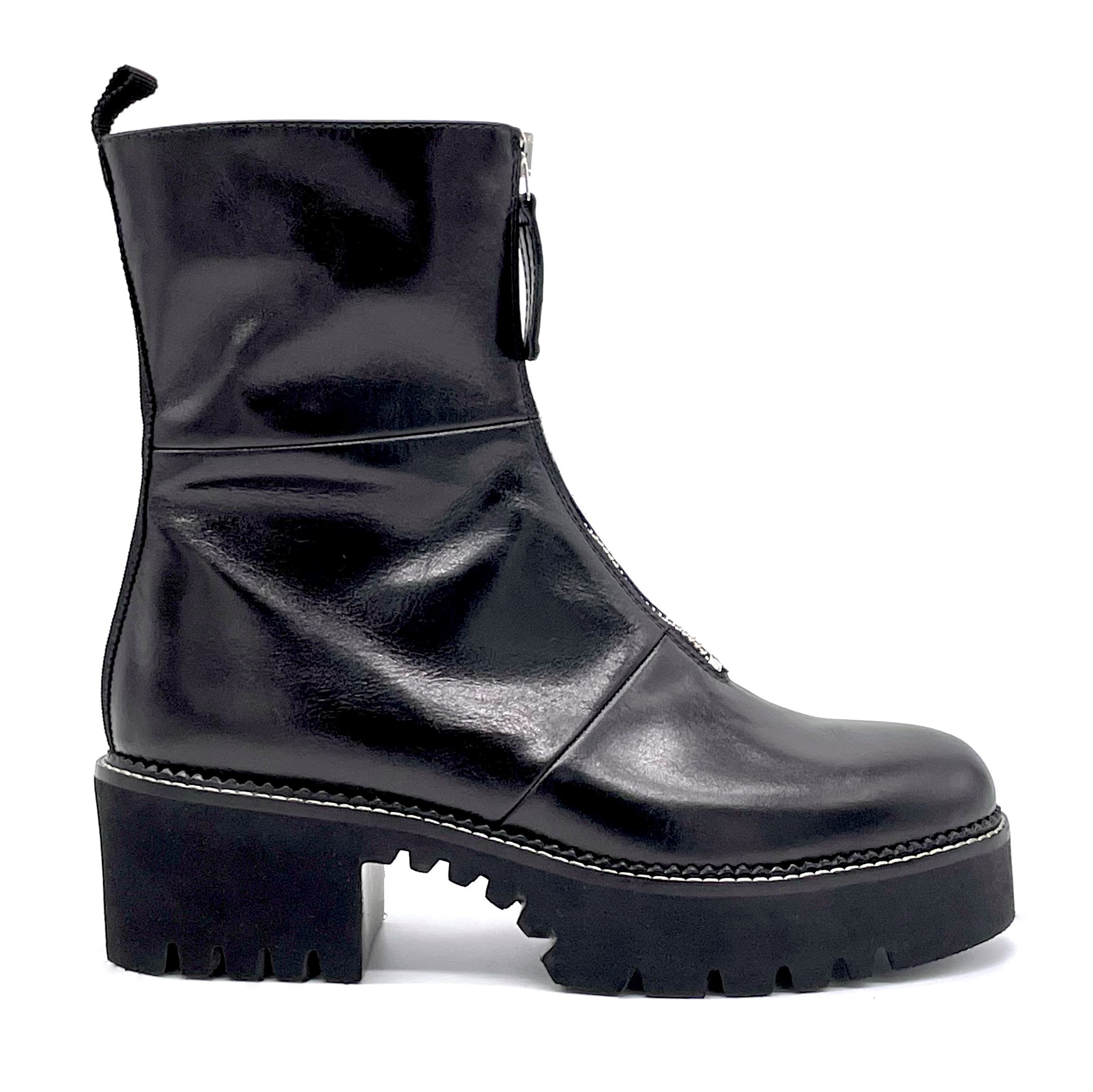 Elata 51533 bottines cuir noir talon 5,5 cm