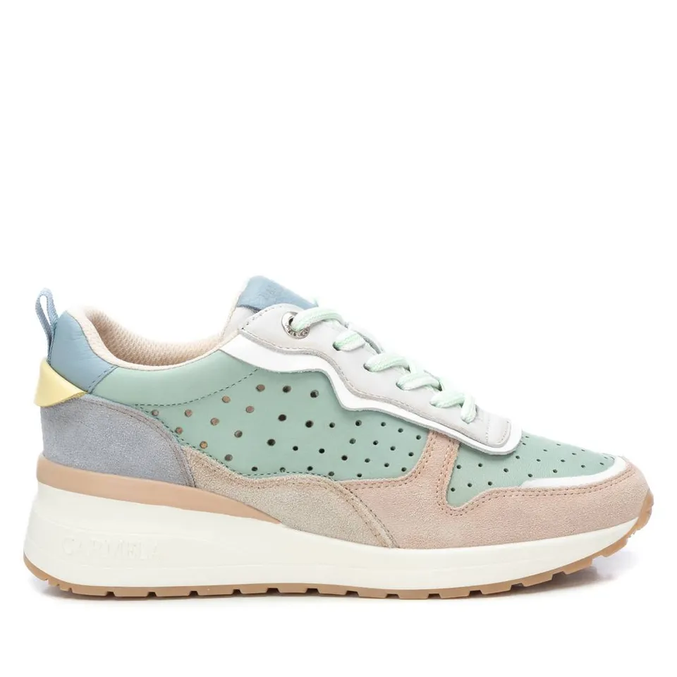 Carmela 162269 16226904 basket femme vert cuir