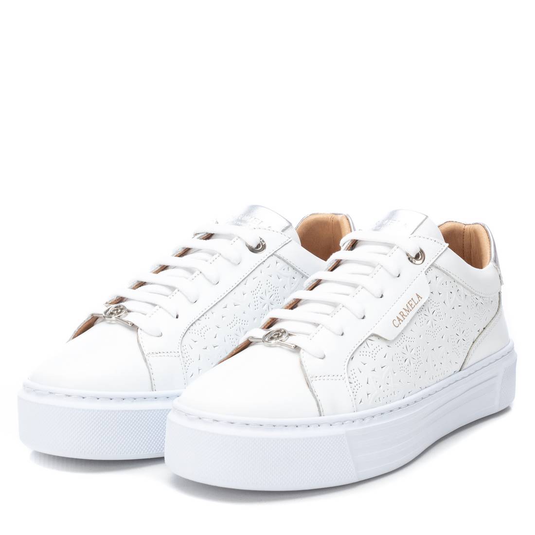 Carmela 16131706 sneakers cuir argent ajouré