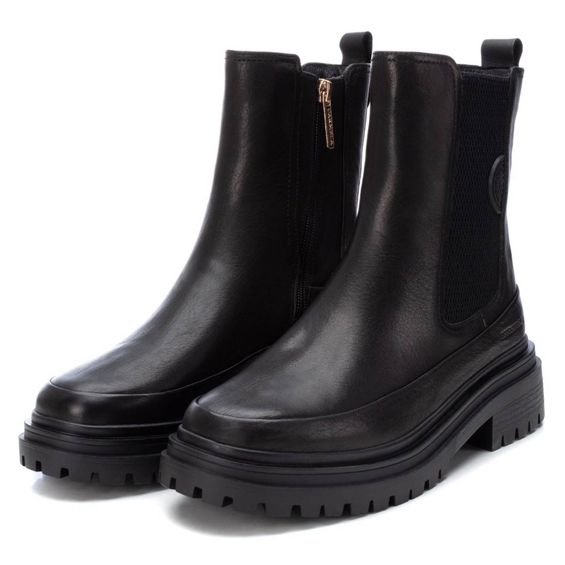 Carmela 16092301 bottine chelsea noire cuir véritable