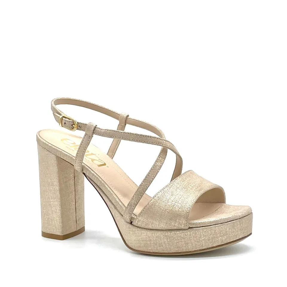 Elata 16126 sandales champagne pointure 37 talon 10,5 cm