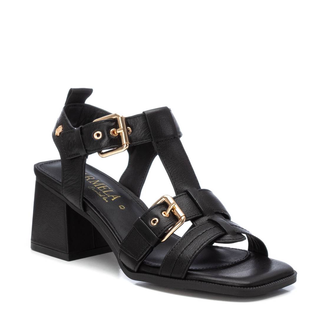 Carmela 16162902 sandales cuir noir talon 6 cm