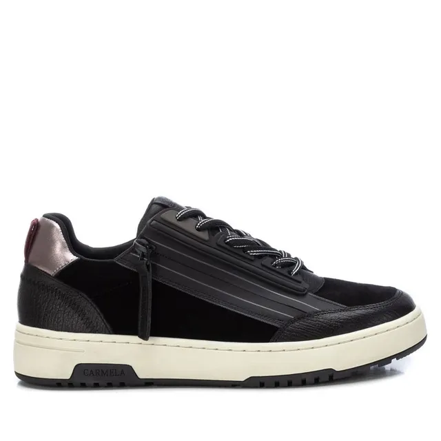 Carmela 16086902 basket cuir noir zip sneakers