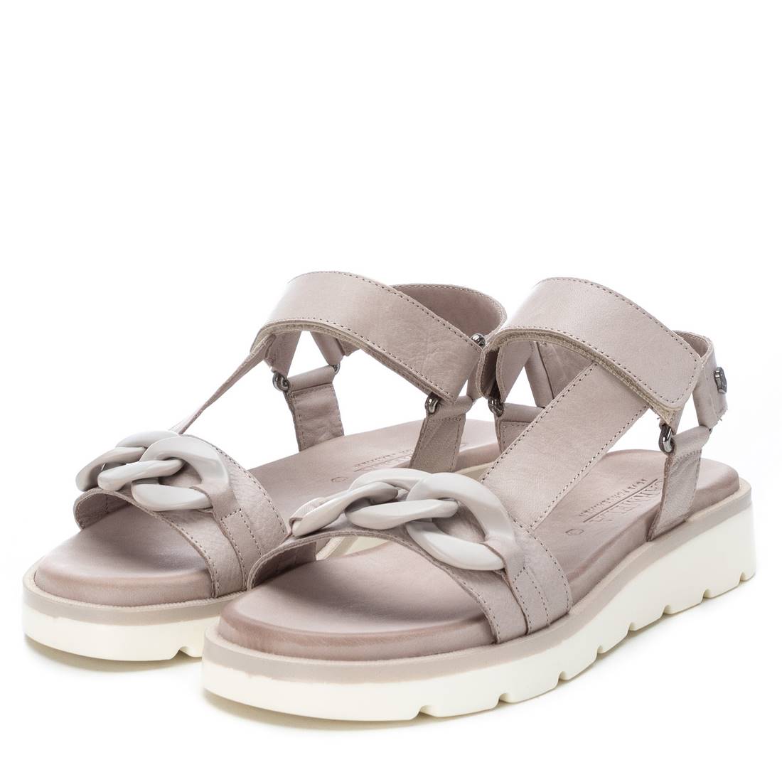 Carmela 16073901 sandales femme blanc cuir chaîne