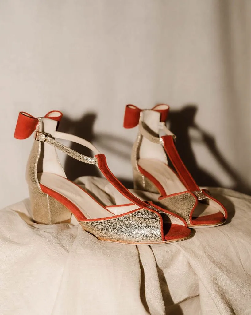 Dessine Moi Un Soulier Charlotte High sandales velours terracotta