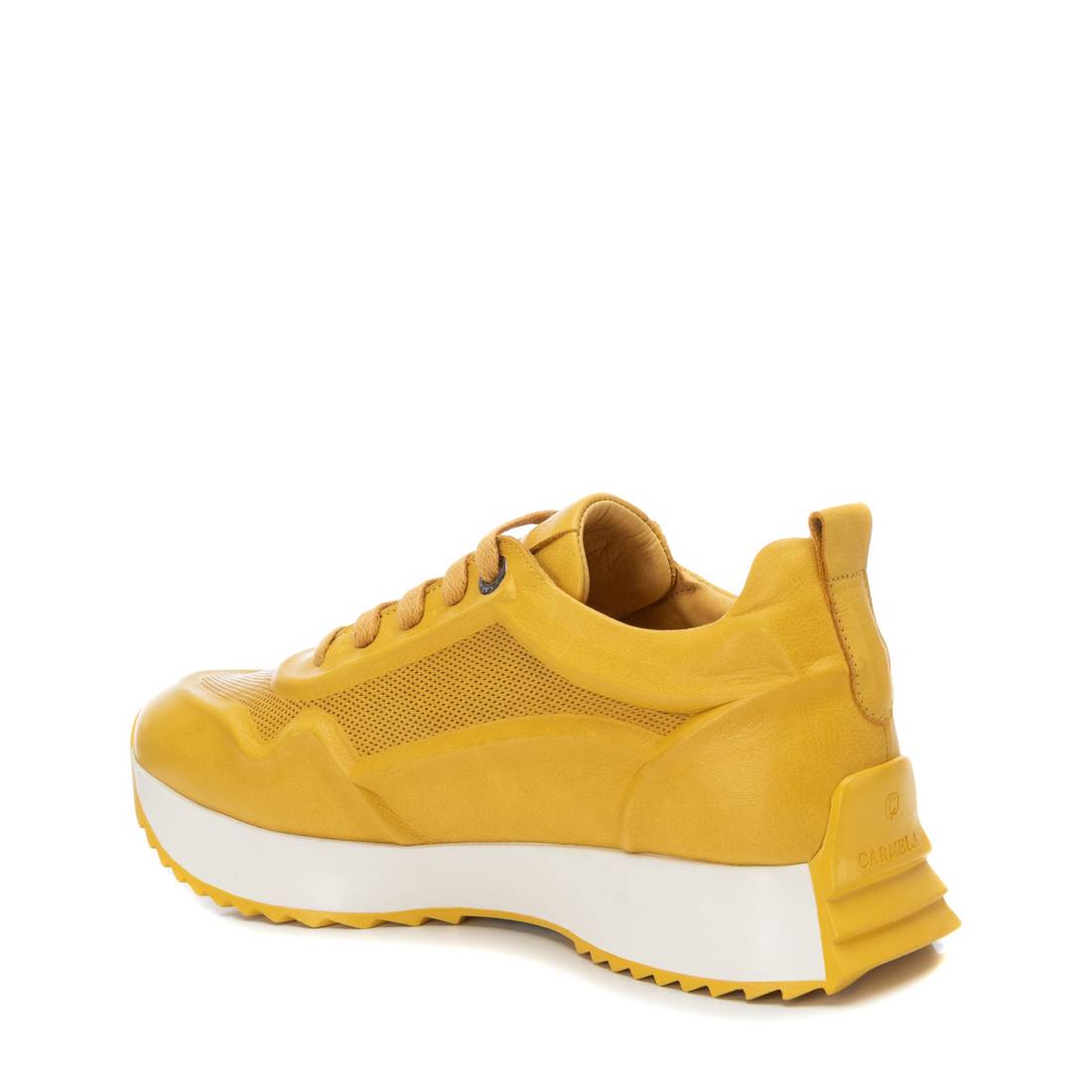 Carmela 16067006 baskets cuir jaune fermeture éclair talon plat