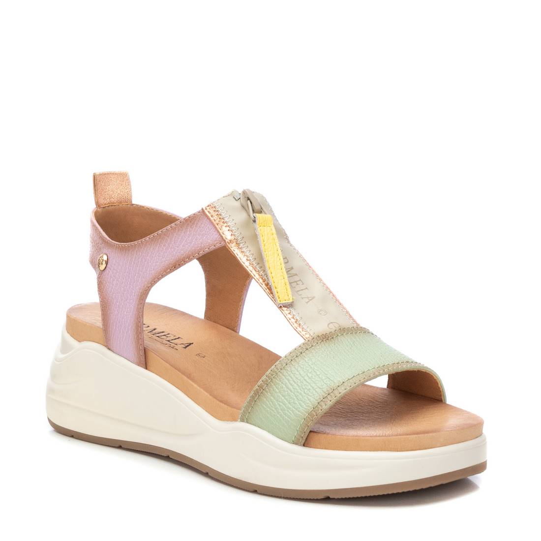 Carmela 16155001 sandale vert cuir talon moyen