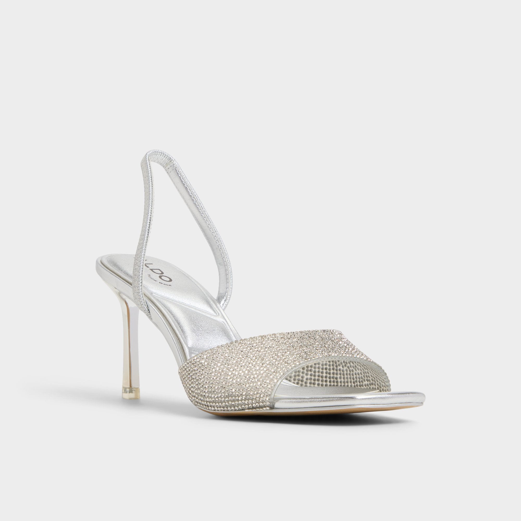 ALDO Andyana sandales talon aiguille argenté strass